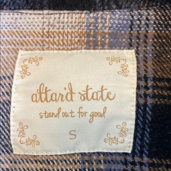 Altar'd State Blue and Brown Plaid Jacket - Picture 2 of 4